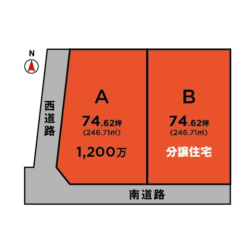 本巣郡北方町　70坪以上角地　お買い物便利な分譲地です！