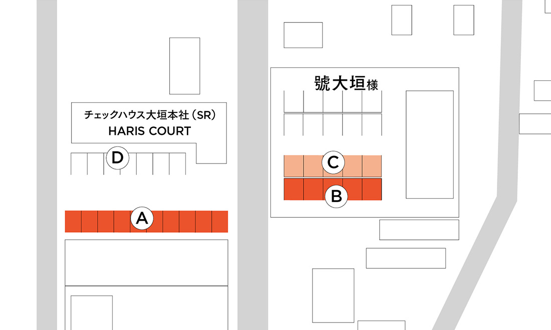 大垣カフェ ハリスコートの駐車場